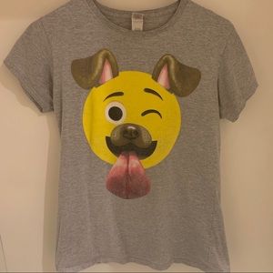 Youth grey emoji t-shirt